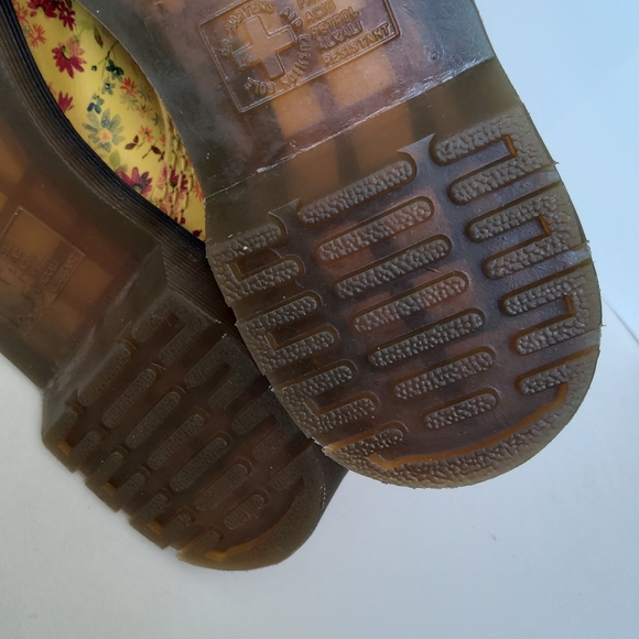 Women's Dr Martens 1460 genuine leather yellow floral combat boots - Picture 7 of 16